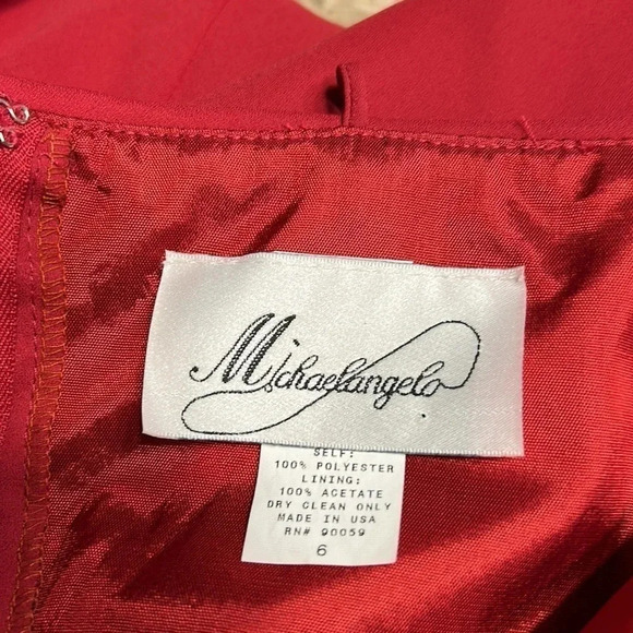 Y2K MICHEALANGELO dress size 6.NWT, red,maxi,fitted,lined,classy,spaghetti strap - Picture 16 of 16